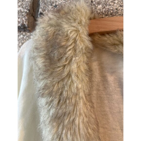 Vintage Frenchi Faux Fur Collar Cardigan Sweater With Pearl Buttons - L - Picture 5 of 10